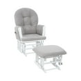 thumbnail image 5 of Brisbane Nursery Glider & Ottoman Set - Reclining Glider Rocker Chair for Breastfeeding, Maternity, & Comfort, White,Gray-Cushion Color:Gray,Finish:White, 5 of 8