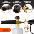 thumbnail image 5 of Tool Daily Foam Cannon Pressure Power Jet Washer Quick Release, Adjustable Nozzle with 1/4 Inch Quick Connector, 1 Liter, 5 Pressure Washer Nozzle Tips, 5 of 9