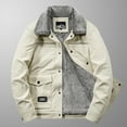 thumbnail image 2 of Vedolay Men's and Big Men's Fashion Autumn Long Sleeve Loose Hooded Coat for Men Cardigan Beige,3XL, 2 of 4