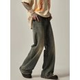 thumbnail image 3 of Pantalones vaqueros azules Vintage para hombre, ropa de primavera y otoño, Pantalones rectos Y2K, pantalones sueltos con bolsillos y botones, nuevos agujeros, A030, 3 of 6