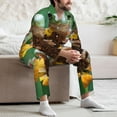 thumbnail image 7 of Sikiie Tree Frog Sitting On Sunflowes Mens Pajama Set, Soft Warm Long Sleeve Sleepwear, Cozy Button-Down Pjs for Men-Large, 7 of 7