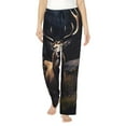 thumbnail image 2 of Picia Regal Stag In Forest Womens Soft Woven Cotton Elastic Waistband Sleep Pajama Pant Lounge Sleep Pant With Pockets And Drawstring-Small, 2 of 9