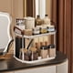 thumbnail image 5 of Estantería de almacenamiento, organizador de cosméticos, estructura metálica de 2 niveles, decoración moderna para oficina, dormitorio, plegable, ajustable, de larga duración, base de madera, 5 of 8