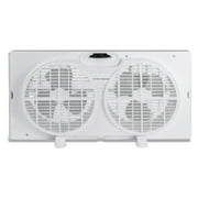 9" Dual Window Fan for Window Screen with 2 Speed Settings, Twin Window Fan with Manual Controls and Removable Legs, Horizontal Cooling Fan for Window