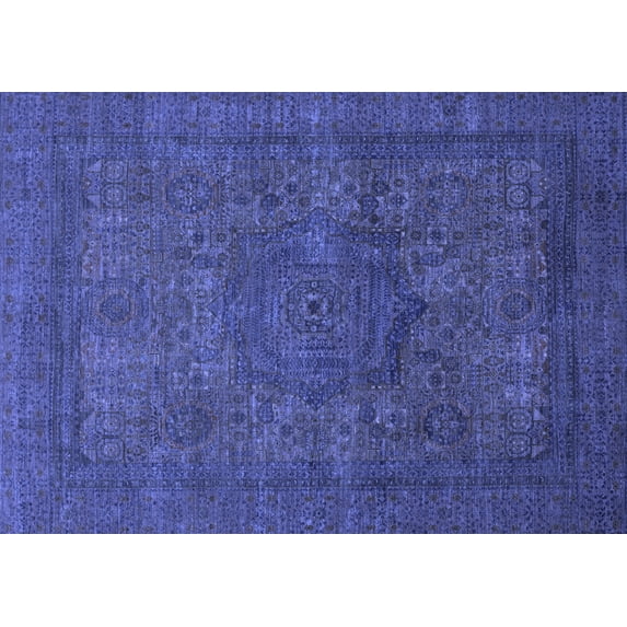 Ahgly Company Indoor Rectangle Abstract Blue Modern Area Rugs, 3' x 5'