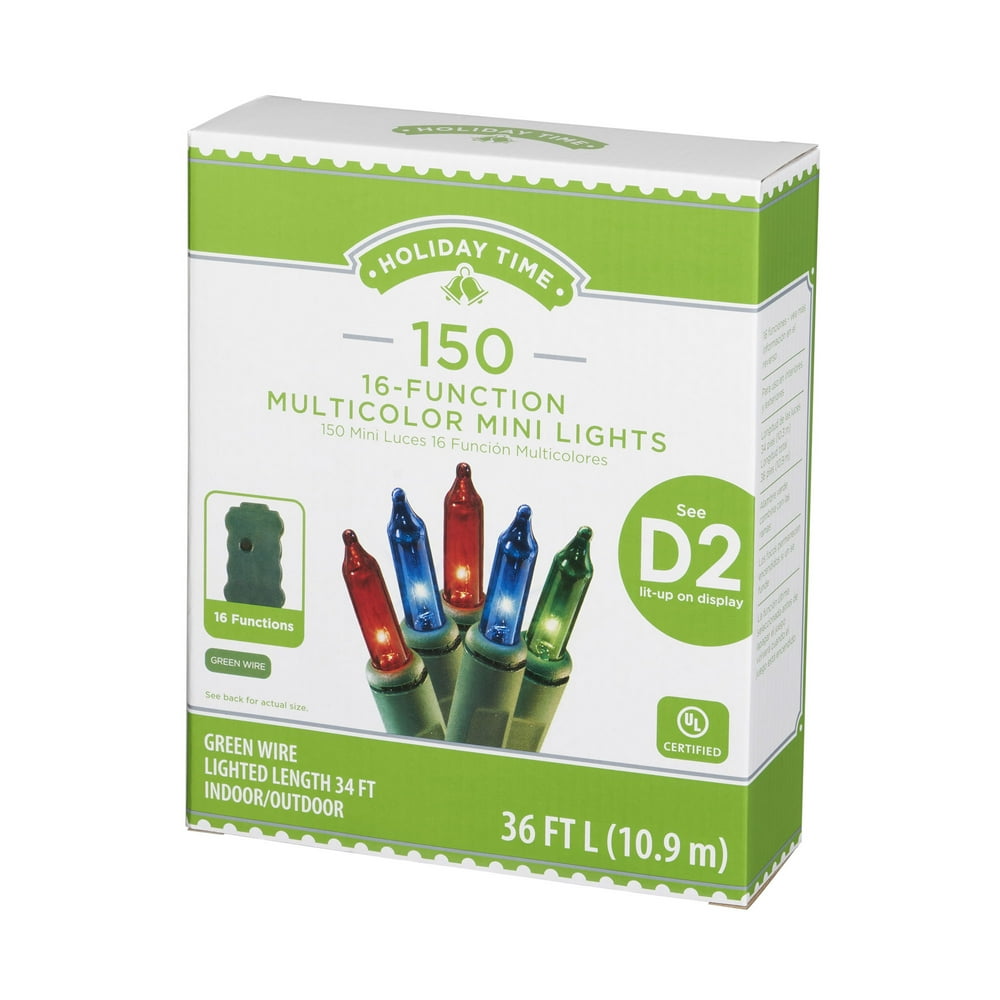 Holiday Time 16Function Multicolor 150Count Mini Light Set Walmart