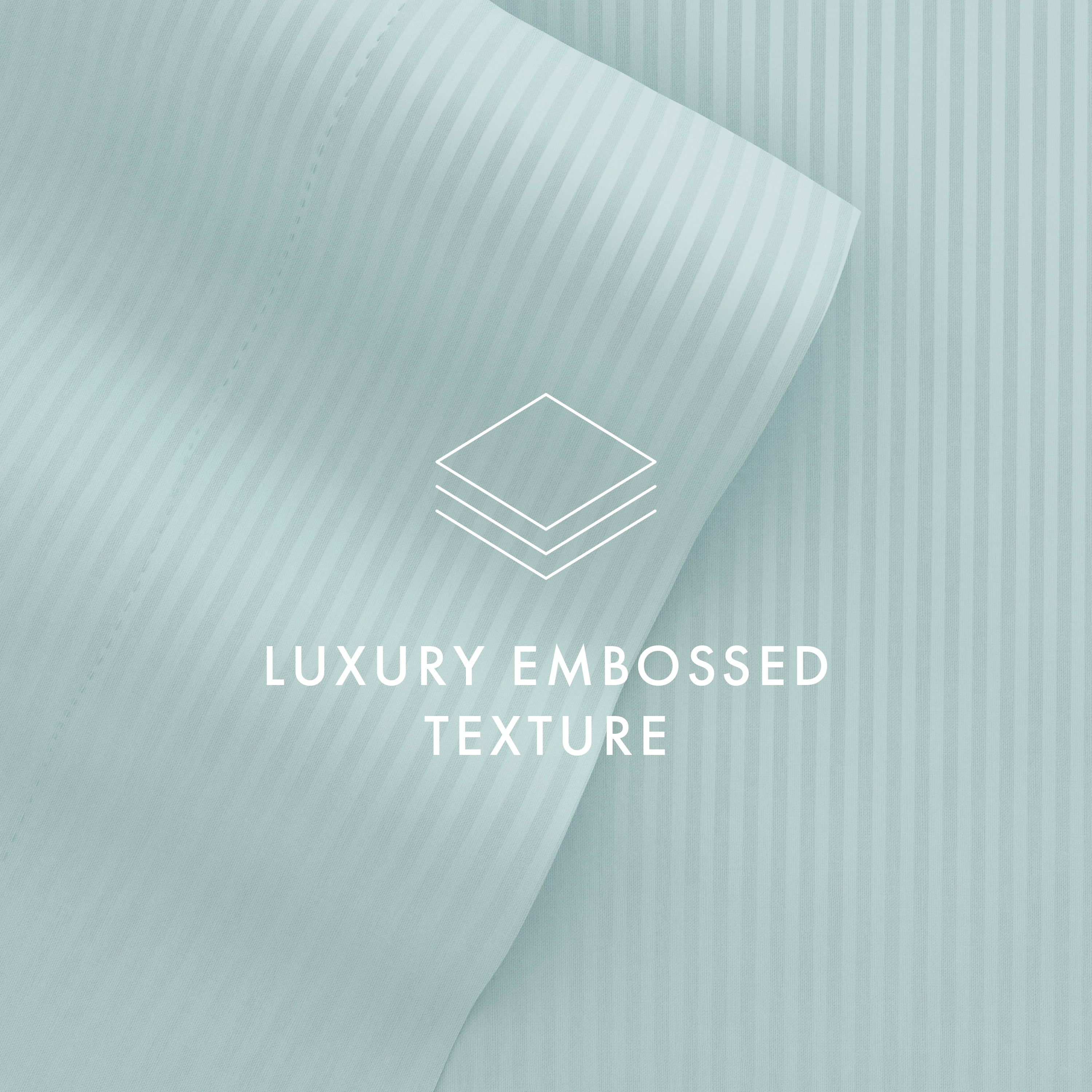 Noble Linens 4 Piece Aqua Striped Embossed Bed Sheet Set, Queen