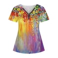 thumbnail image 4 of Camiseta suelta de manga corta con cuello en V informal con estampado de cremallera a la moda para mujer OAVQHLG3B Store  lin121212, 4 of 4