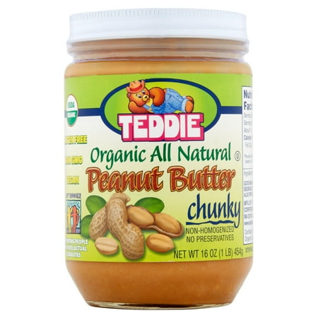 Teddie 16 oz. Chunky Organic Peanut Butter - Walmart.com ...