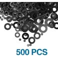 thumbnail image 3 of Joint en Nylon, 500 Pcs Rondelle Plate Noire Entretoise Ronde Compatible avec M2 M2.5 M3 M4 M5 M6 M8 M10, 3 of 5