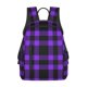 thumbnail image 1 of Balery Purple Buffalo Plaid Mochila Ligera para Hombres y Mujeres – Resistente y Impermeable, Ideal para la Escuela, el Trabajo, los Viajes y el Uso Diario, 1 of 7