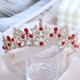 thumbnail image 2 of Corona de tiara para mujer, coronas de reina de diamantes de imitación, tiaras de boda, coronas, diadema (rojo), 2 of 5