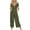 Green, variant on Spring Savings Clearance Lindreshi Jumpsuits for Women Casual Women's Fashionable V-neck Button Cut Open Back Casual Short Sleeved Jumpsuit