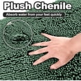 thumbnail image 4 of Yujoon Super Soft Chenille Bathroom Rug Non-Slip Absorbent Machine Washable Bath Mat, 17"x24", Green, 4 of 8