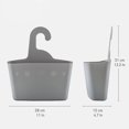 thumbnail image 2 of Gray Plastic Hanging Shower Basket, 2 Home Storage Baskets with Hook, No Drilling and No Tool Installation, 2 of 5