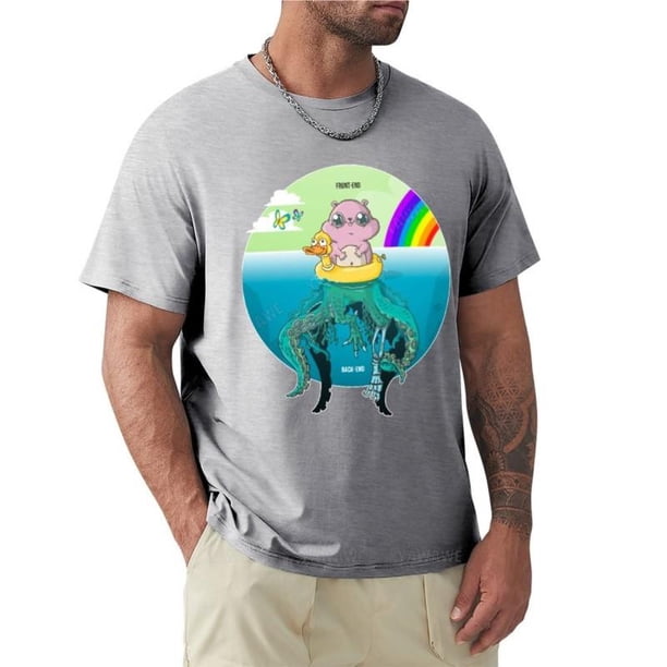 Camiseta FrontEnd VS BackEnd para hombre camisa de cuello redondo ropa kawaii nueva edición