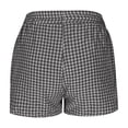 thumbnail image 6 of Short Sleeve Pajamas Set for Women 2 Piece Plaid Sleepwear Lace-up Top and Elastic Waist Shorts Home Loungewear (S, Black), 6 of 9