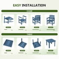 thumbnail image 4 of KINGYES HDPE Outdoor Dining Set for 4 with Umbrella, 6-Piece Square Patio Table & Armchairs, All-Weather for Backyard, Garden, Lawn & Poolside, Blue, 4 of 8