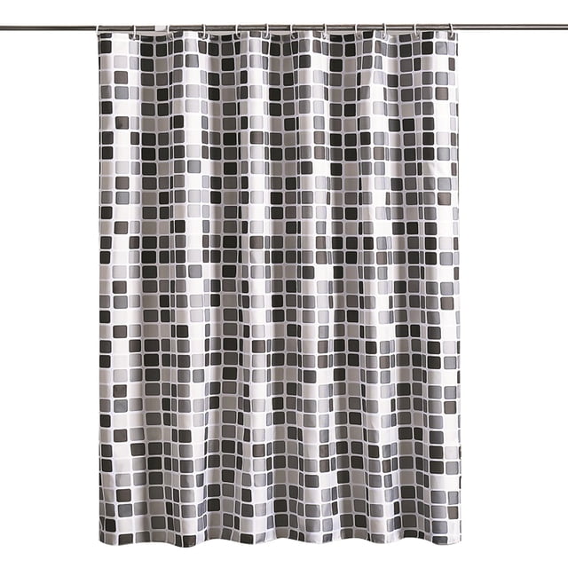 Rideau de Douche Imperméable 1 Pce Imprimé Géométrique Rideau de Douche Motif Mosaïque Tissu Polyester Accessoires de Salle de Bain