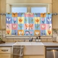 thumbnail image 2 of Yayeee Kitchen Curtains Tier Set of 2 Light Filtering 57"x36" Over Sink Window Panels, Blue Flowers, 2 of 7
