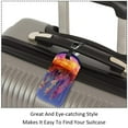 thumbnail image 3 of Square 2Pack PU Leather Colorful Jellyfish Cruise Luggage Tag with Privacy Cover and Name ID Tag for Travel Handbags Backpacks Luggage Tags, 3 of 6