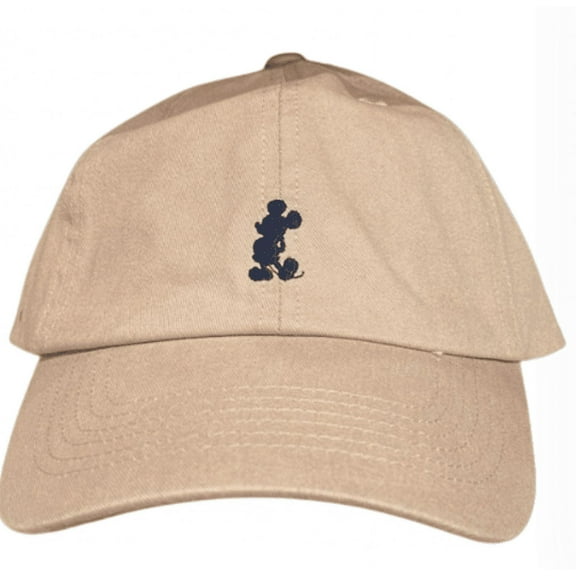 Disney Parks Navy Embroidered Mickey Mouse Tan Baseball Hat Cap New with Tag