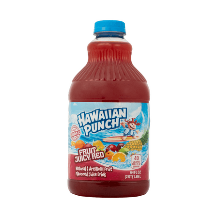 Hawaiian Punch Fruit Juicy Red Fruit Punch Juice, 64fl oz, Gluten Free, Shelf Stable, Plastic Bottle