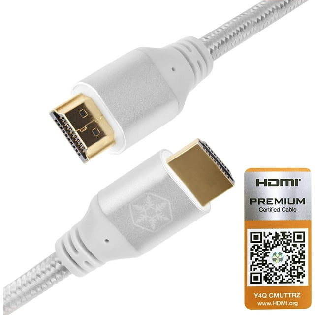 Câble HDMI Argenté Résolution 4k à 60Hz, avec Certification HDMI 2.0b Couleur Argentée CPH01S-1800