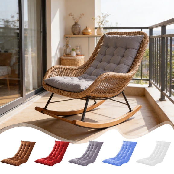 Rocking Chair Cushion with Backrest 18.9x49.2in Thick Seat Cushion for Recliner Folding Chair Chair Pads for Dining Chairs Office by PALIFEUR