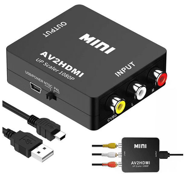 Convertidor Adaptador Rca Vga A Hdmi 1080p De Audio Y Video