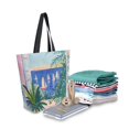 thumbnail image 2 of FORMRS Womens Canvas Tote Bag with Zipper Inner Pocket Shoulder Handbag, Boat Seaside, 2 of 7