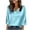 Light Blue, variant on 3/4 Length Sleeve Womens Tops 2026 Trendy Satin V Neck Loose Dressy Casual Office Tshirt Womens Blouses