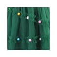 thumbnail image 5 of Sunny Fashion Girls Dress 2 Piece Set Bag Emerald Poms Christmas Tree Tiered Tulle Ruffle Holiday 7 Years, 5 of 6