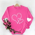 thumbnail image 5 of BLTIBY Valentine Sweatshirts for Women Love Heart Graphic Sweater Long Sleeve Round Neck Pullover Blouse Casual Fashion Valentines the Day Top Hot Pink XL, 5 of 9
