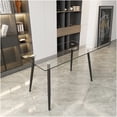 thumbnail image 4 of Modern 4-6 Seater Tempered Glass Dining Table with Black Metal Legs, Minimalist Rectangular Kitchen Table for Living Room Dining Area, 4 of 10