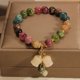 thumbnail image 3 of Pulseras de cristal curativo Pulsera de cuentas-Assote Pulsera de turmalina de color natural, Colgante de flor de lirio de los valles tallado a mano, 3 of 5
