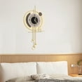thumbnail image 5 of Gold 35x22x70cm Silent Wall Clock Acoustic Led Luminous Modern Simple Clock (Small), 5 of 10