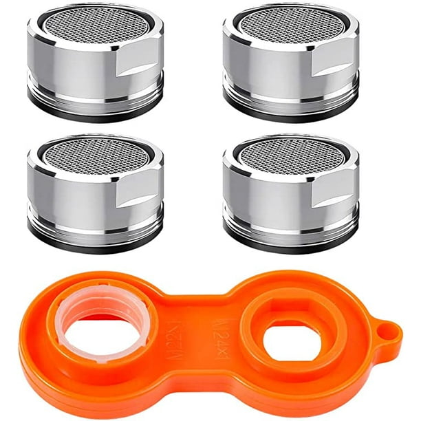 4 aireadores de grifo ahorradores de agua, accesorios de aireador de grifo, filtro de grifo M24 con junta y llave, aireador de cocina y baño