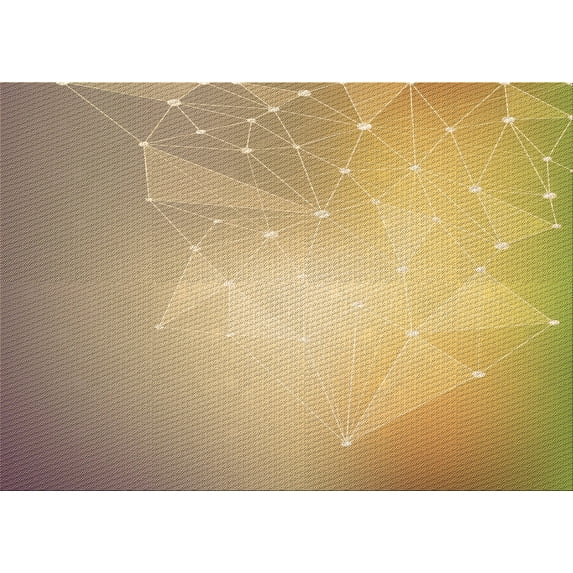 Ahgly Company Indoor Rectangle Patterned Yellow Orange Area Rugs, 4' x 6'