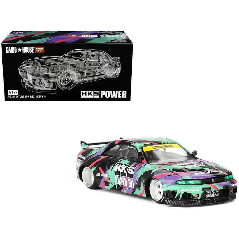 MINI GT 1/64 – NISSAN Skyline GT-R (R33) Active Carbon R