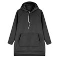 thumbnail image 3 of Women Hoodies Dress Hooded Football Mom Shirts Lounge Daily Shirts Athletic Sweatshirt Work Split Hem Clothes Workout Tops Fall Outfits Tunic Tops Fitness Clothing Going Out Tops Sweaters Hoodies, 3 of 6
