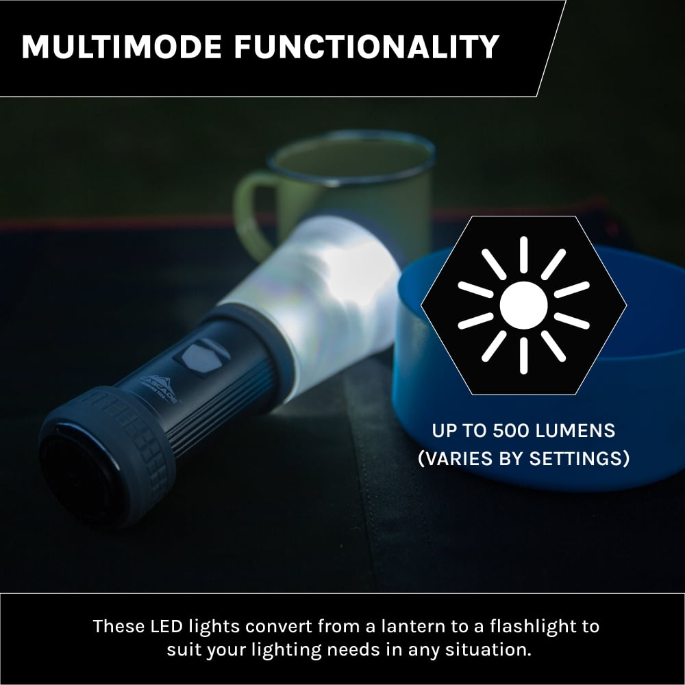 Cascade Mountain Tech Convertible Lantern & Flashlight, Water Resistant, 500 Lumens – Red, 6oz