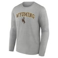 thumbnail image 2 of Men's Heather Gray Wyoming Cowboys Campus Long Sleeve T-Shirt, 2 of 3