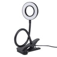 thumbnail image 1 of Lámpara de escritorio negra de 8 W con abrazadera y adaptador, 3 colores y 10 regulables, lámpara LED USB flexible, lámpara de lectura con clip para la cama del niño, lámpara con abrazadera para traba, 1 of 5