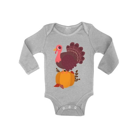 

Awkward Styles Thanksgiving Bodysuit Happy Turkey Baby Romper