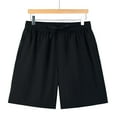 thumbnail image 2 of kamemir Shorts Men Men's Shorts Elastic Waistband Drawstring Summer Casual Cotton Big & Tall Relaxed Fit Work Shorts(Black,M), 2 of 6