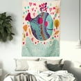 thumbnail image 4 of Whale Decor Tapestry, Colorful Ornamental Designed Big Whale with Waves Plants and Hearts around, Wall Hanging for Bedroom Living Room Dorm Decor, 40W X 60L Inches, Multi Colored, by Ambesonne, 4 of 5