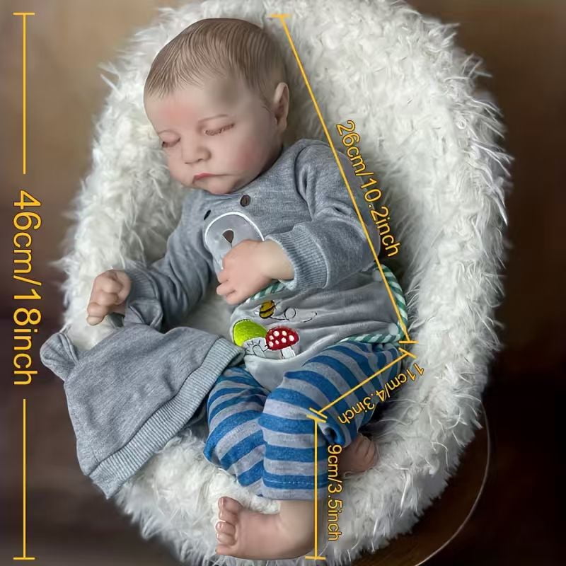Dayoff Kids Lifelike Reborn Baby Dolls - 18 Inch Realistic Baby Doll (No Accessories) For Kids Age 3+