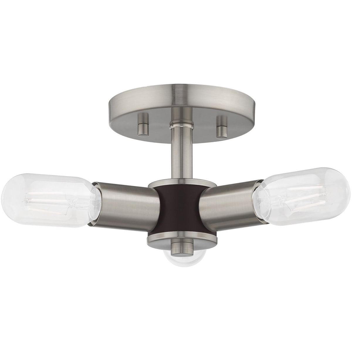 3 Light Brushed Nickel Ceiling Light fixture with Steel base material