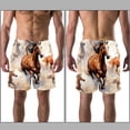 thumbnail image 3 of luoweisi Men's Beach Shorts Quick Dry Swim Trunks with Mesh Lining Horse L, 3 of 5